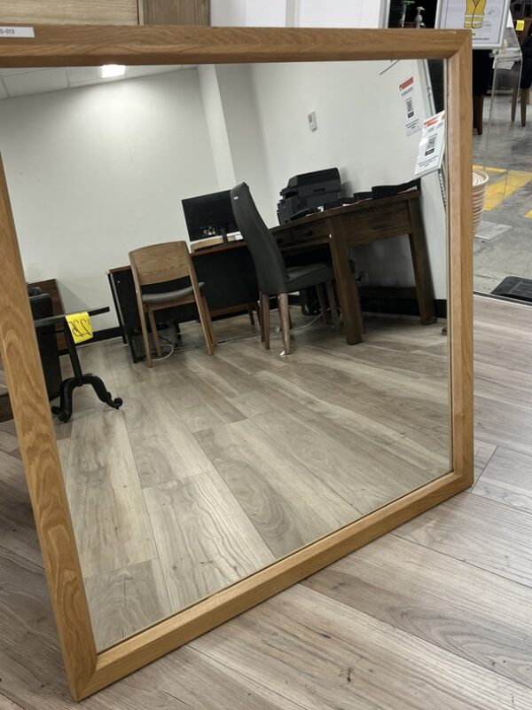 Light Oak Square Mirror