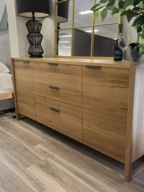 2 Door, 3 Drawer Natural Timber Buffet