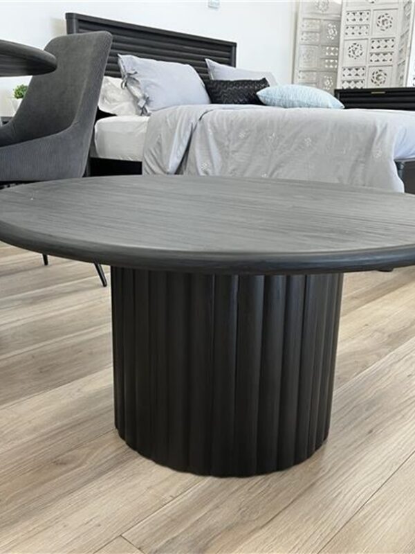 Black Timber Round Coffee Table