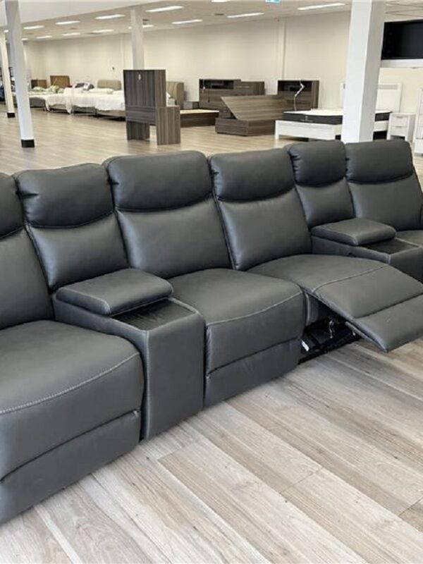 Midnight Fabric 4 Seater Home Theatre with Storage