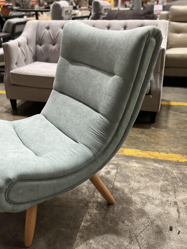 Pale Blue Fabric Accent Chair