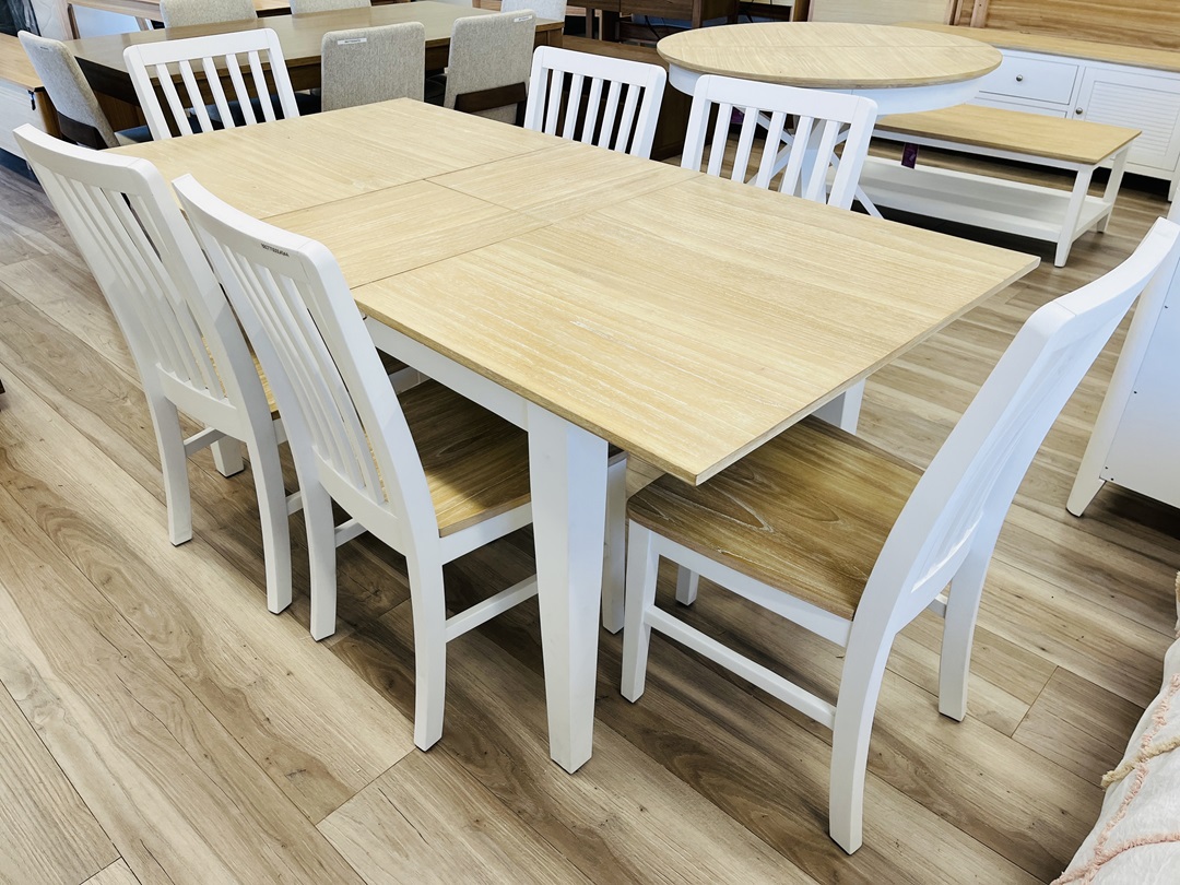 140-180cm Extension Dining Table with 6 Matching Chairs 4