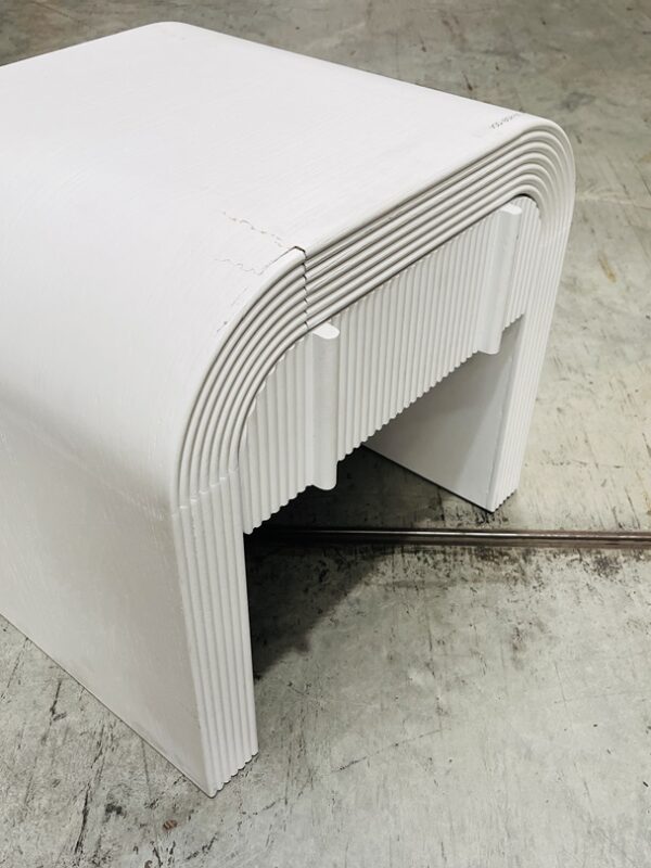 White Timber Curved 1 Drawer Bedside
