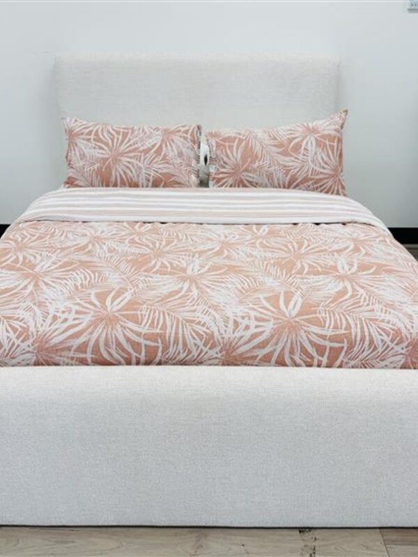 Cream Fabric Queen Bed