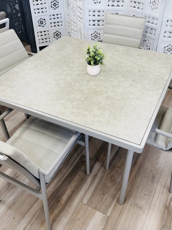 5pc Square Taupe Outdoor Dining Set