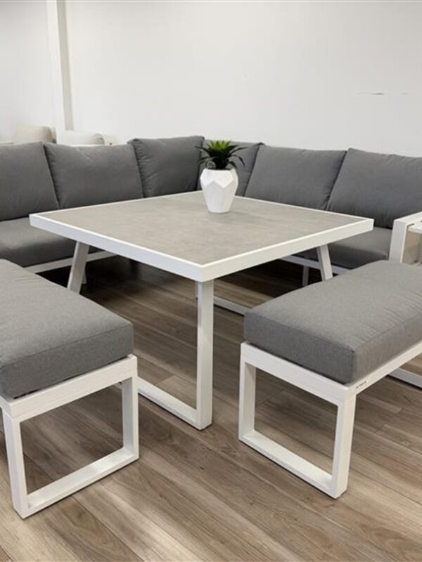 6pc Aluminium Corner Dining Lounge Setting