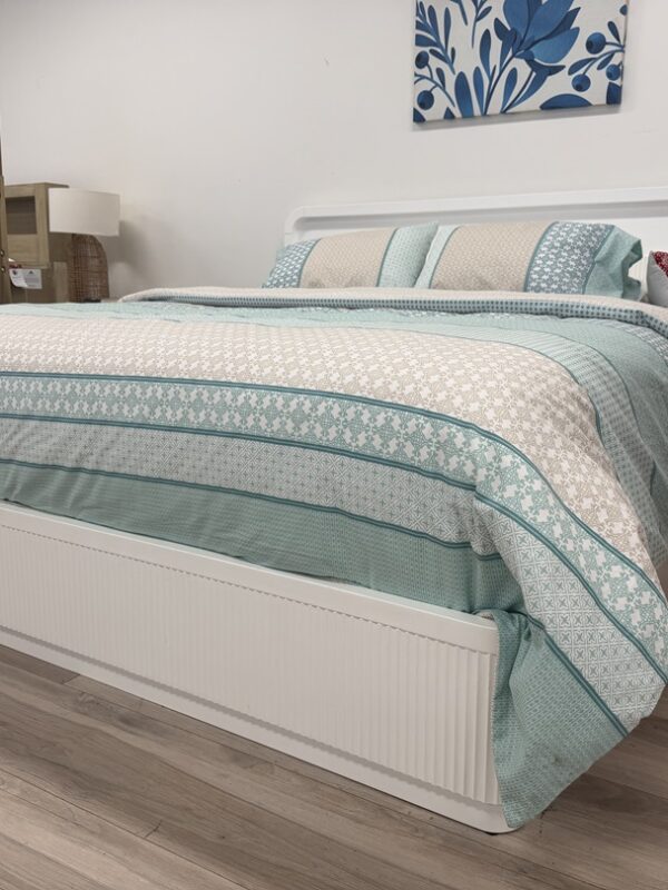 White Curved Timber King Bed